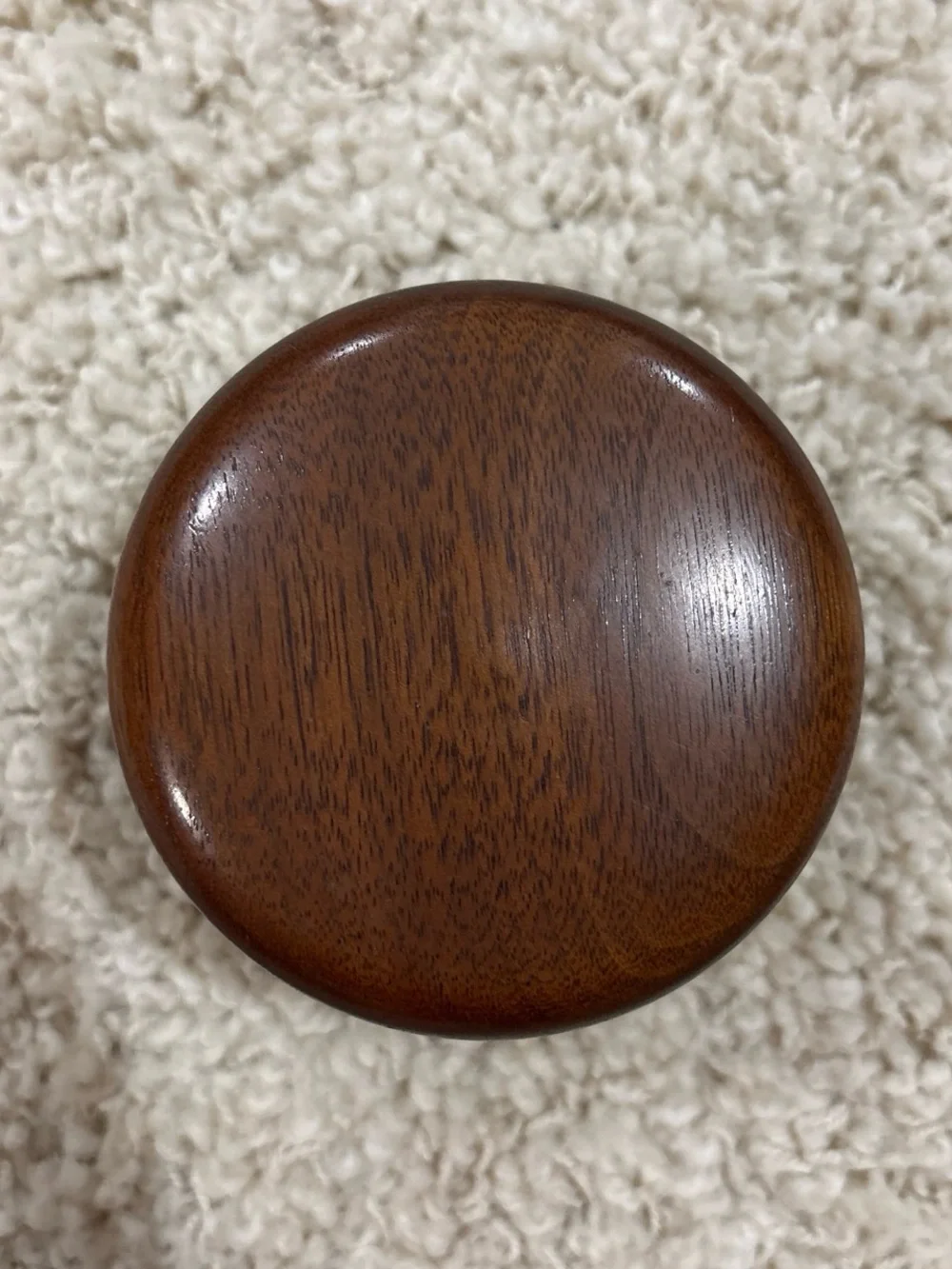 Vintage 1960s VTG Hand Turned Wooden Trinket Box Round Jewelry Keepsake Pot 4”